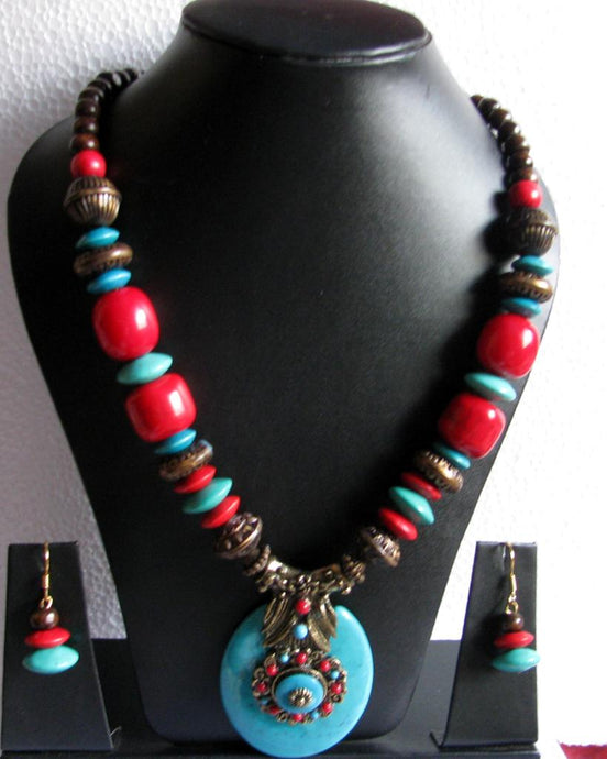 Tibetan Turquoise Necklace Set