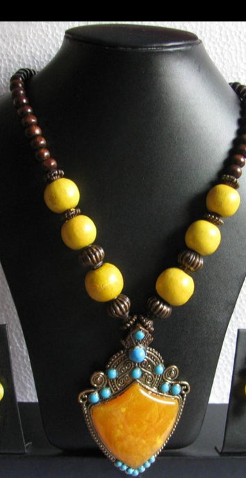 Tibetan Yellow Turquoise Necklace